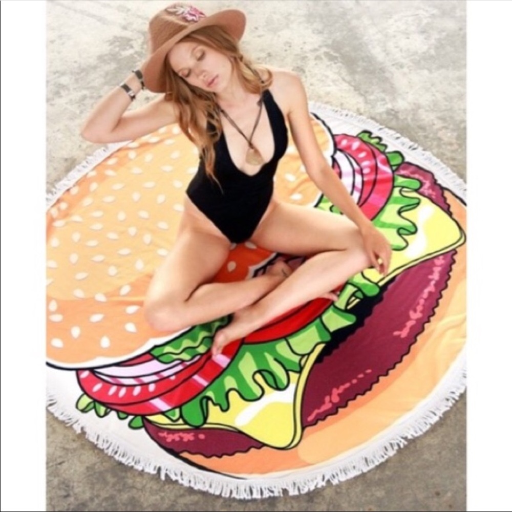 Cheeseburger terry cloth beach wrap! 